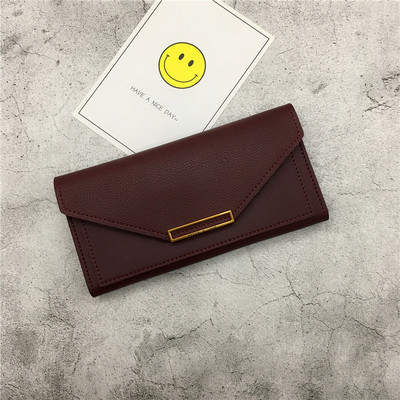 Új modell női bőr pénztárca fém díszítéssel