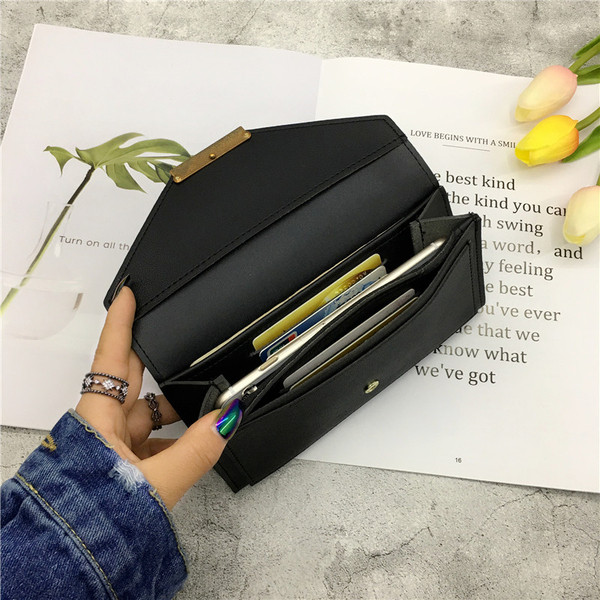 Új modell női bőr pénztárca fém díszítéssel