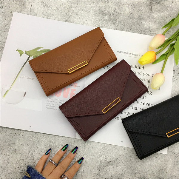 Új modell női bőr pénztárca fém díszítéssel