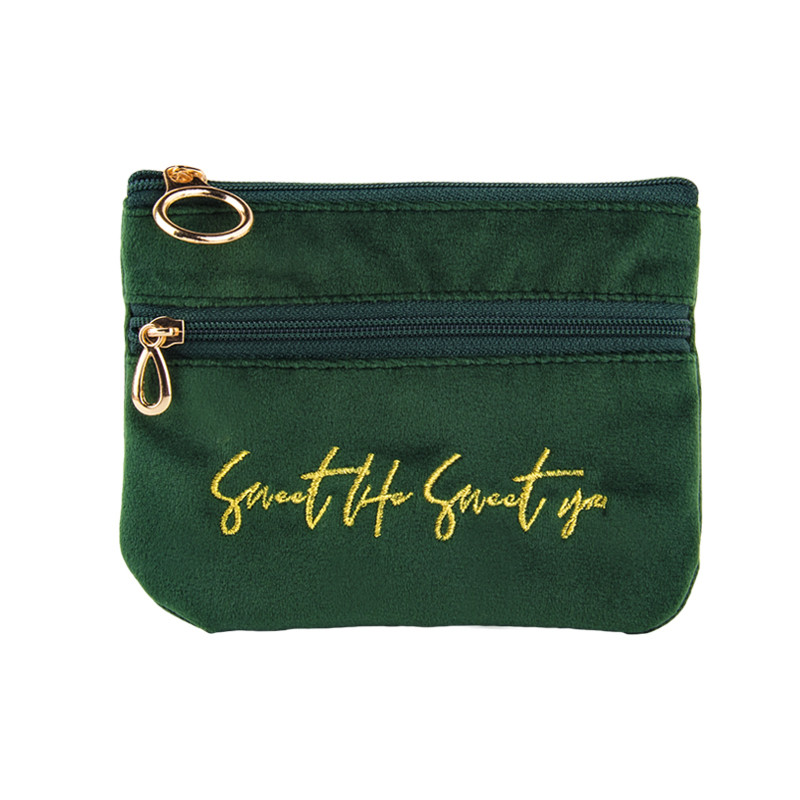 Textil pénztárca érme hímzéssel