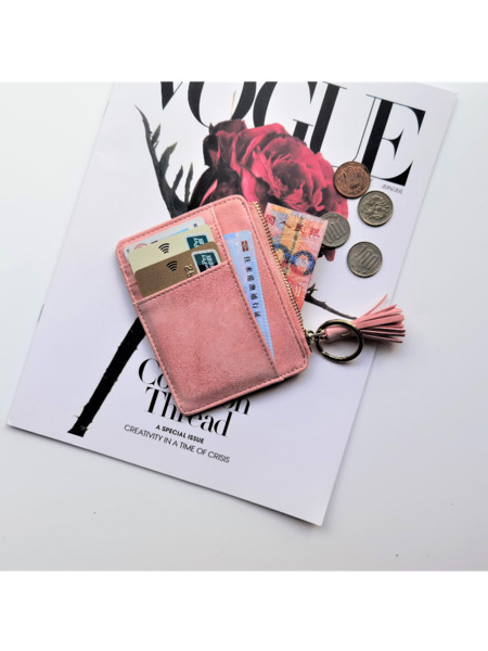 Női pénztárca cipzárral és zsebbel ökobőr hitelkártyáknak