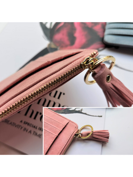 Női pénztárca cipzárral és zsebbel ökobőr hitelkártyáknak