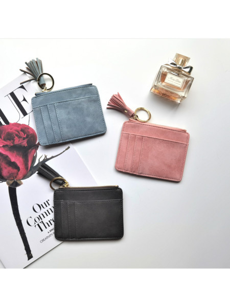 Női pénztárca cipzárral és zsebbel ökobőr hitelkártyáknak