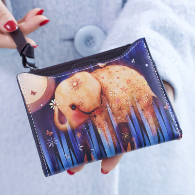 Väike nahast rahakott tikandi ja metallist kaunistusega - mitu mudelit