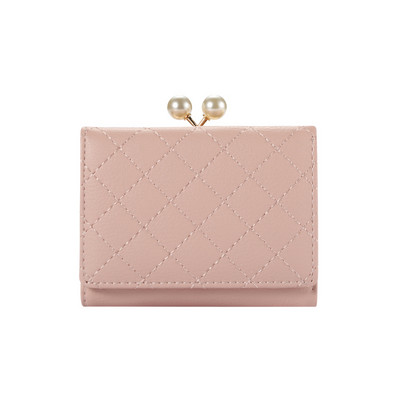 Дамски малък портфейл от изкуствена кожа с джоб за монети