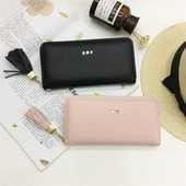 Πορτοφόλι νέο μοντέλο με φούντα και φερμουάρ σε διάφορα χρώματα