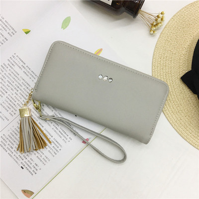 Πορτοφόλι νέο μοντέλο με φούντα και φερμουάρ σε διάφορα χρώματα