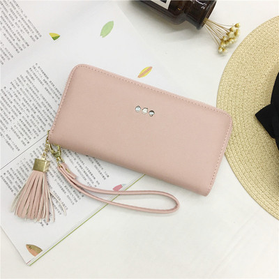 Πορτοφόλι νέο μοντέλο με φούντα και φερμουάρ σε διάφορα χρώματα