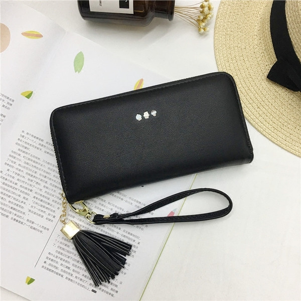 Πορτοφόλι νέο μοντέλο με φούντα και φερμουάρ σε διάφορα χρώματα