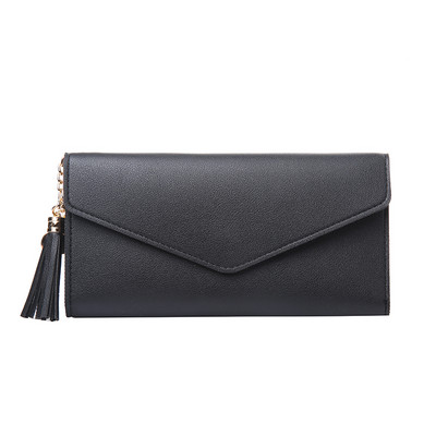 Νέο γυναικείο πορτοφόλι με φούντα από οικολογικό δέρμα