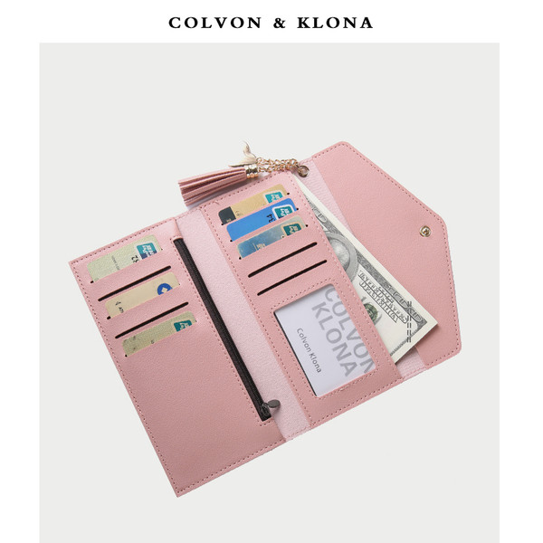 Νέο γυναικείο πορτοφόλι με φούντα από οικολογικό δέρμα