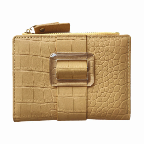 Νέο μοντέλο γυναικείο έκο δερμάτινο πορτοφόλι με μεταλλικό στοιχείο σε διάφορα χρώματα