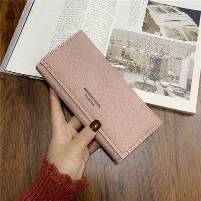 Ежедневен дамски кожен портфейл с метално закопчаване 