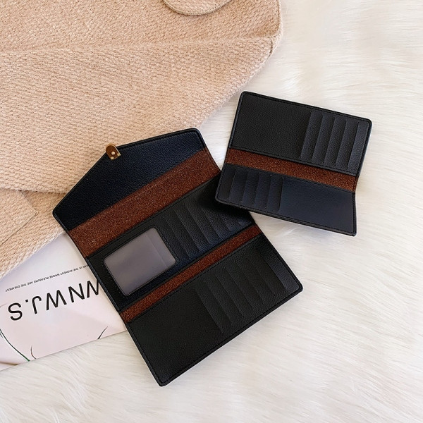 Дамски кожен портфейл с метално  закопчаване