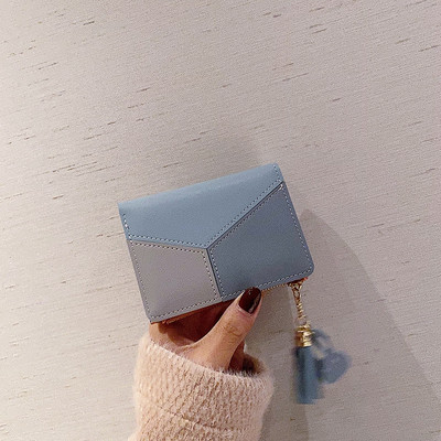 Γυναικείο έκο δερμάτινο πορτοφόλι με φούντα σε διάφορα χρώματα