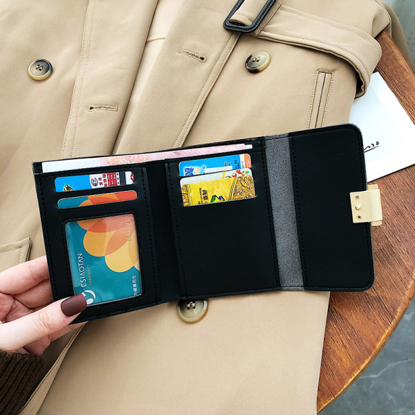 Ruudukujuline metallist kinnitusega naiste rahakott