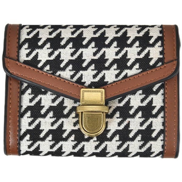 Μοντέρνο γυναικείο πορτοφόλι με κούμπωμα σε δύο χρώματα