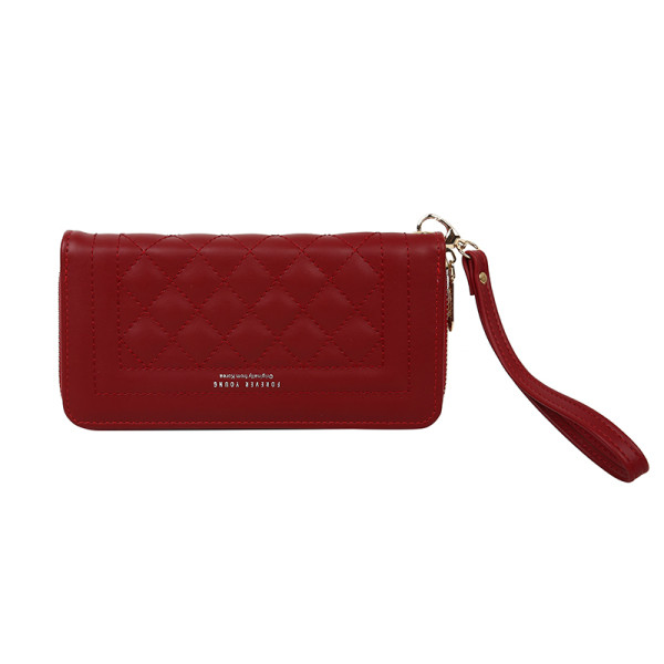 Eko bőrből készült női pénztárca cipzárral és fogantyúval