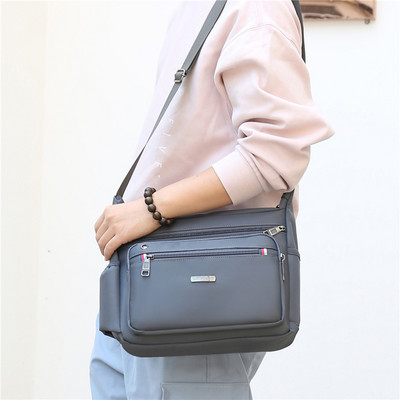 Meeste tekstiilist kott luku ja pika sangaga