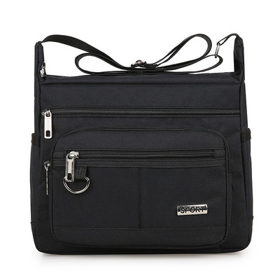 Ανδρική καθημερινή υφασμάτινη τσάντα με φερμουάρ και μπροστινή τσέπη