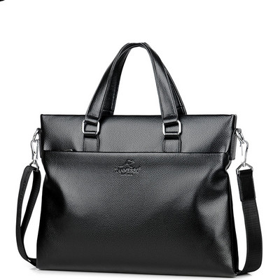 Ανδρική έκο δερμάτινη τσάντα με κοντές και μεγάλες λαβές