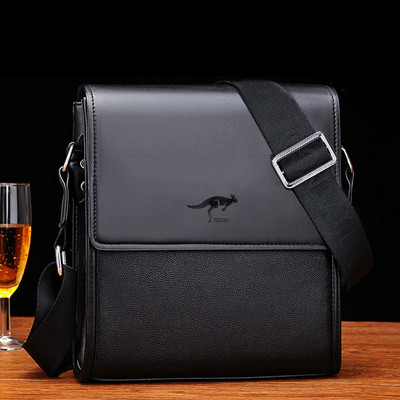 Moderna vīriešu ādas soma ar garu rokturi