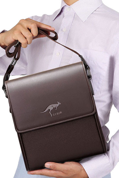 Moderna vīriešu ādas soma ar garu rokturi