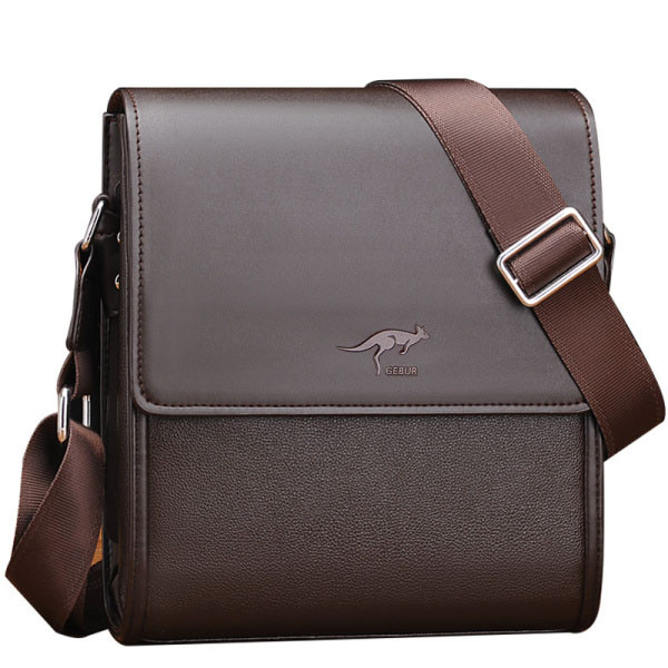 Moderna vīriešu ādas soma ar garu rokturi