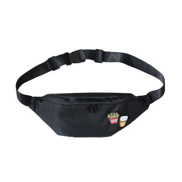 Alkalmi férfi textil táska cipzárral és 3D elemmel