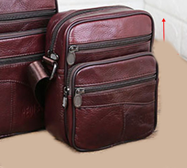 Мъжка кожна чанта с цип 