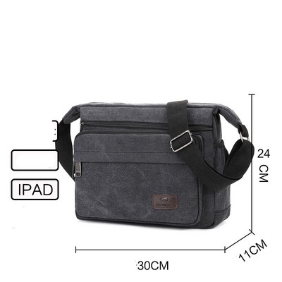 Muška torba s dugom ručkom i amblemom