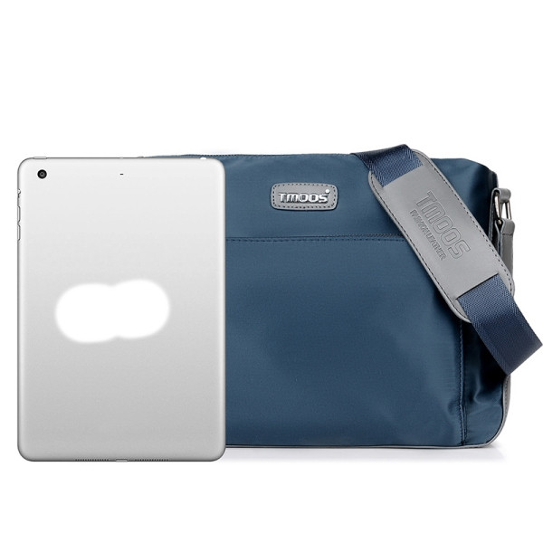 Ежедневна мъжка текстилна чанта в син и черен цвят 