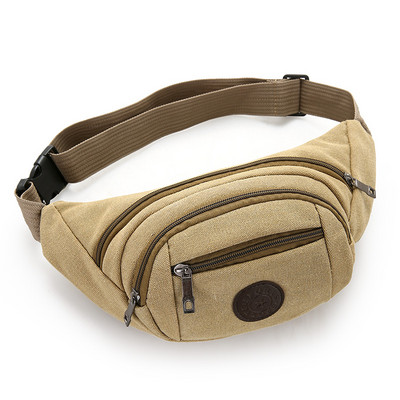 Платнена мъжка чанта с три джоба