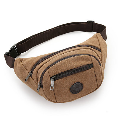 Платнена мъжка чанта с три джоба