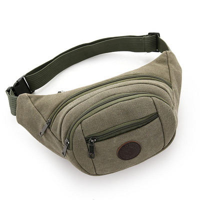 Платнена мъжка чанта с три джоба