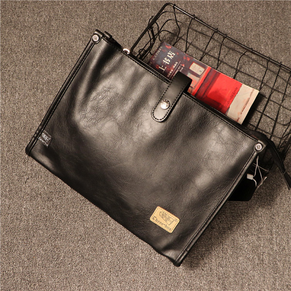 Férfi retró stílusú bőr táska csattal