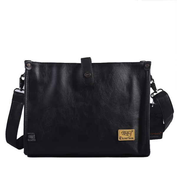 Férfi retró stílusú bőr táska csattal