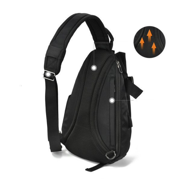 Sportlik-casual musta värvi õlakott