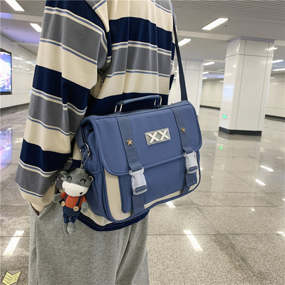 Мъжка текстилна чанта с дълга и къса дръжка в няколко цвята