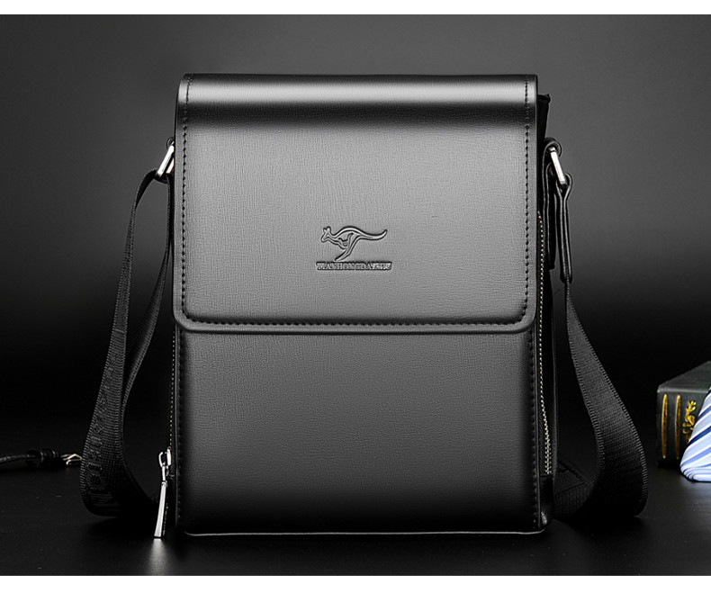 Casual meeste nahast kott metallist elemendiga