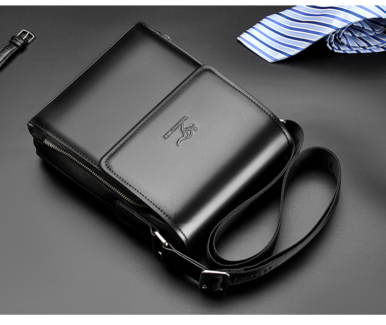 Casual meeste nahast kott metallist elemendiga