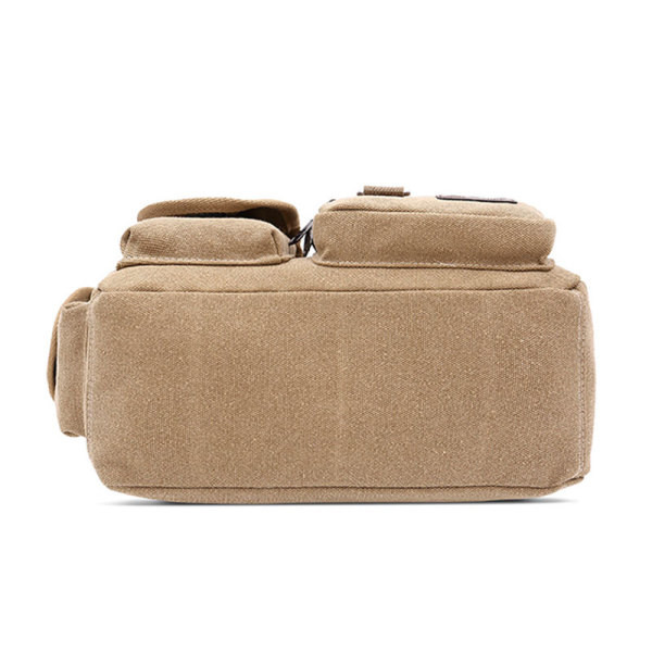 Ees taskutega vabaaja tekstiilist kott meestele