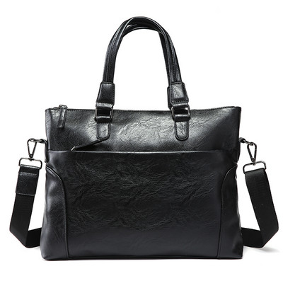 Uus mudel kunstnahast taskuga meeste kott musta värvi