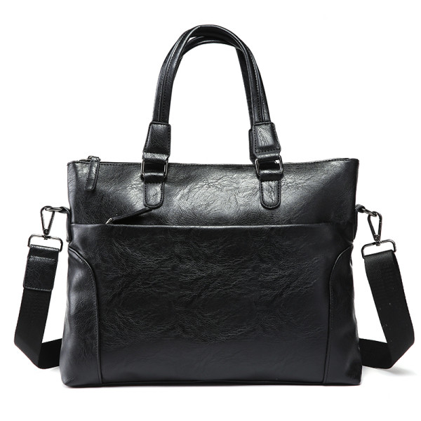 Uus mudel kunstnahast taskuga meeste kott musta värvi