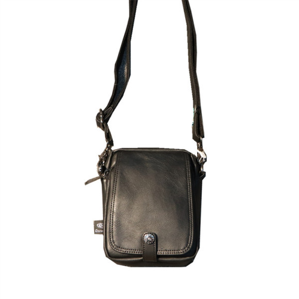 Meeste nahast kott pika sangaga must ja pruun