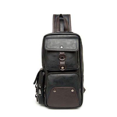 Férfi bőrtáska elülső zsebbel