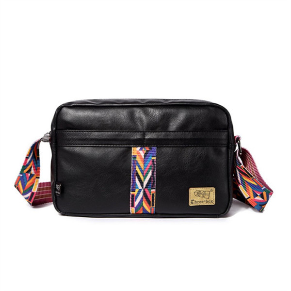 Meeste nahast kott värvilise pika sangaga