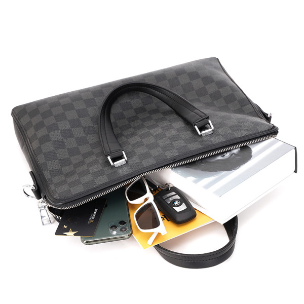 Új modell férfi kockás táska - fekete színű