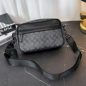 Öko-nahast ja tekstiilist üle õla väike meestekott