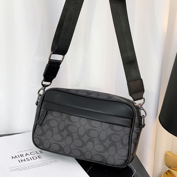 Öko-nahast ja tekstiilist üle õla väike meestekott